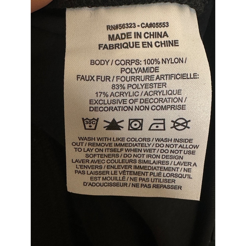 Nike Sportswear Pants XXL Black Faux Fur Borg Pocket Nylon Tapered Swoosh Womens - Picture 8 of 9